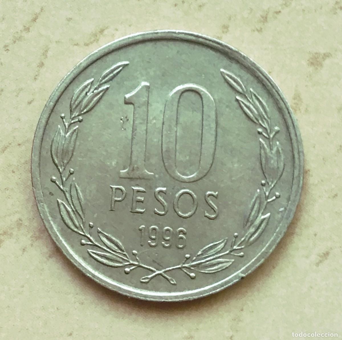 Monedas antiguas de Am&eacute;rica: 10 pesos de Chile. A&ntilde;o 1996 - Foto 1