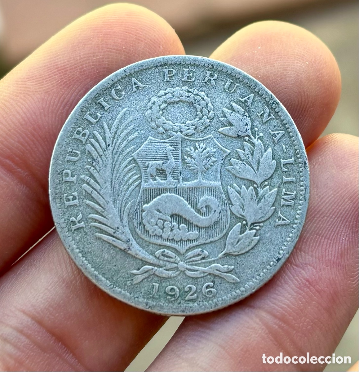Monedas antiguas de Am&eacute;rica: Moneda PLATA PERU 1/2 Sol 1926 - Foto 2