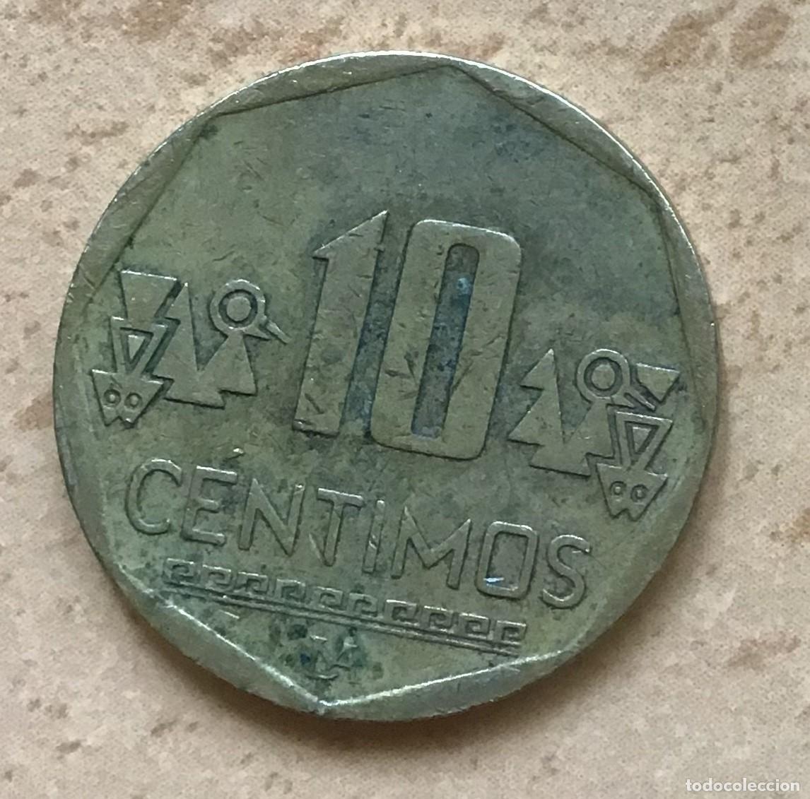 Monedas antiguas de Am&eacute;rica: 10 c&eacute;ntimos de Per&uacute;. A&ntilde;o 2018 - Foto 1