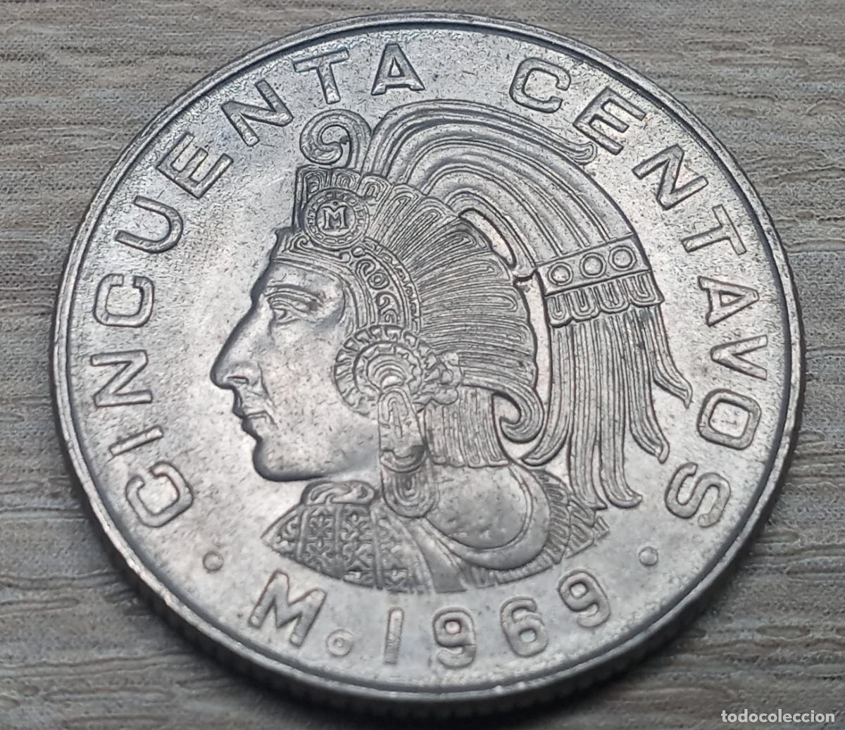 Monedas antiguas de Am&eacute;rica: 50 centavos de ?, 1969, Mexico - Foto 2