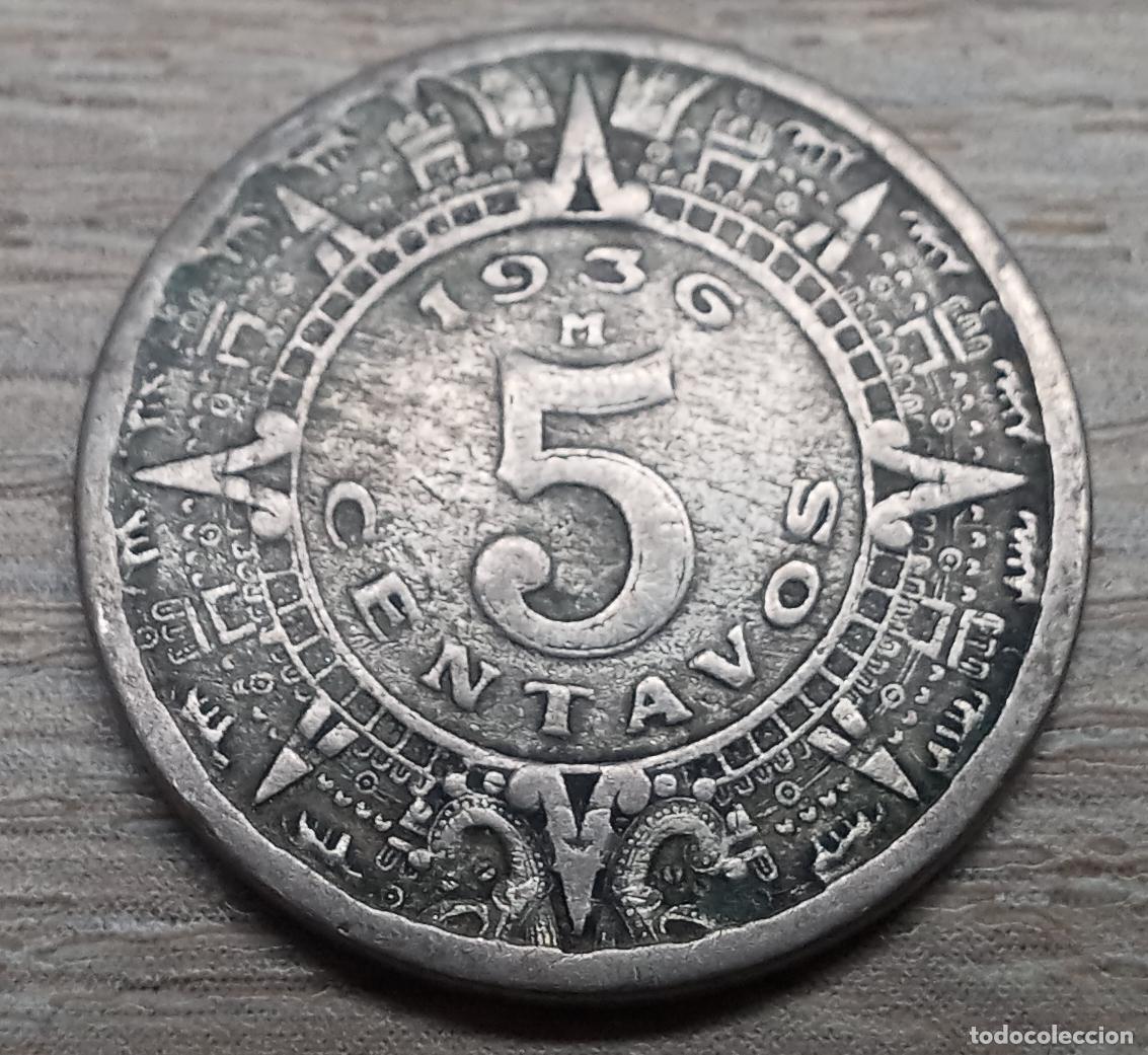 Monedas antiguas de Am&eacute;rica: 5 centavos, 1936, Mexico - Foto 1