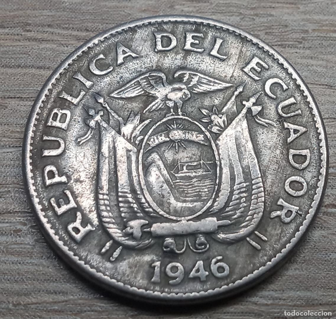 Monedas antiguas de Am&eacute;rica: 20 centavos, 1946, Ecuador - Foto 1