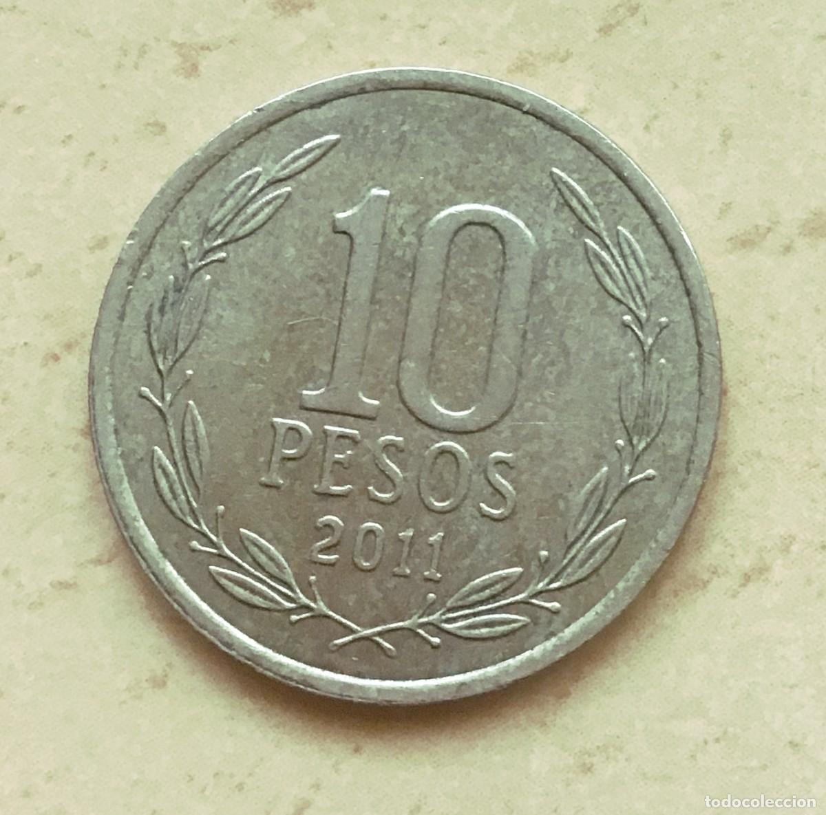 Monedas antiguas de Am&eacute;rica: 10 pesos de Chile. A&ntilde;o 2011 - Foto 1