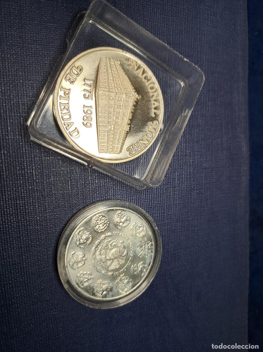 Monedas antiguas de Am&eacute;rica: Dos monedas de Plata mexicanas.