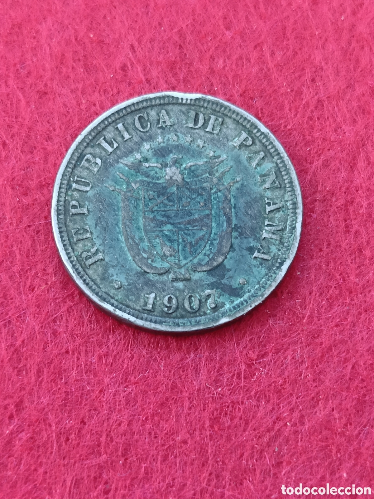 Monedas antiguas de Am&eacute;rica: 2 1/2 cent&eacute;simos 1907 Panam&aacute; - Foto 2