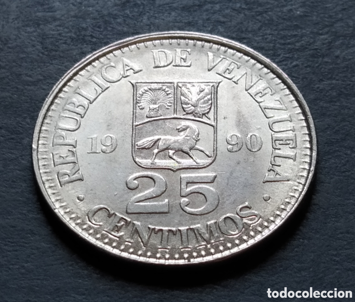 Monedas antiguas de Am&eacute;rica: MONEDA - VENEZUELA 25 CENTIMOS 1990 - Foto 3