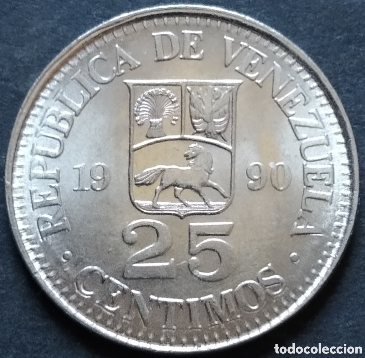 Monedas antiguas de Am&eacute;rica: MONEDA - VENEZUELA 25 CENTIMOS 1990 - Foto 1