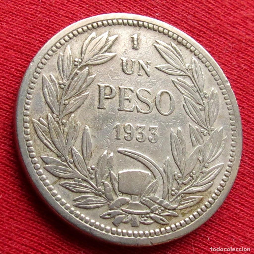 Monedas antiguas de Am&eacute;rica: Chile 1 peso 1933 #2 - Foto 1