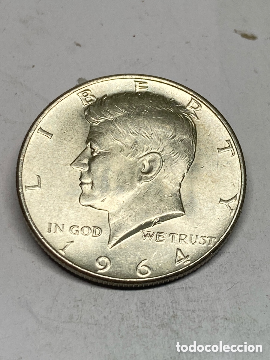 Monedas antiguas de Am&eacute;rica: Moneda de plata Half d&oacute;lar 1964 M29 - Foto 2