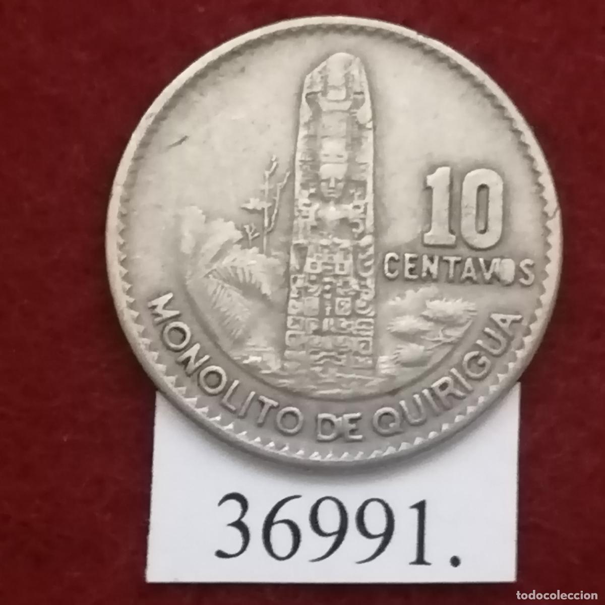 Monedas antiguas de Am&eacute;rica: Guatemala 10 centavos 1969, centimos - Foto 2