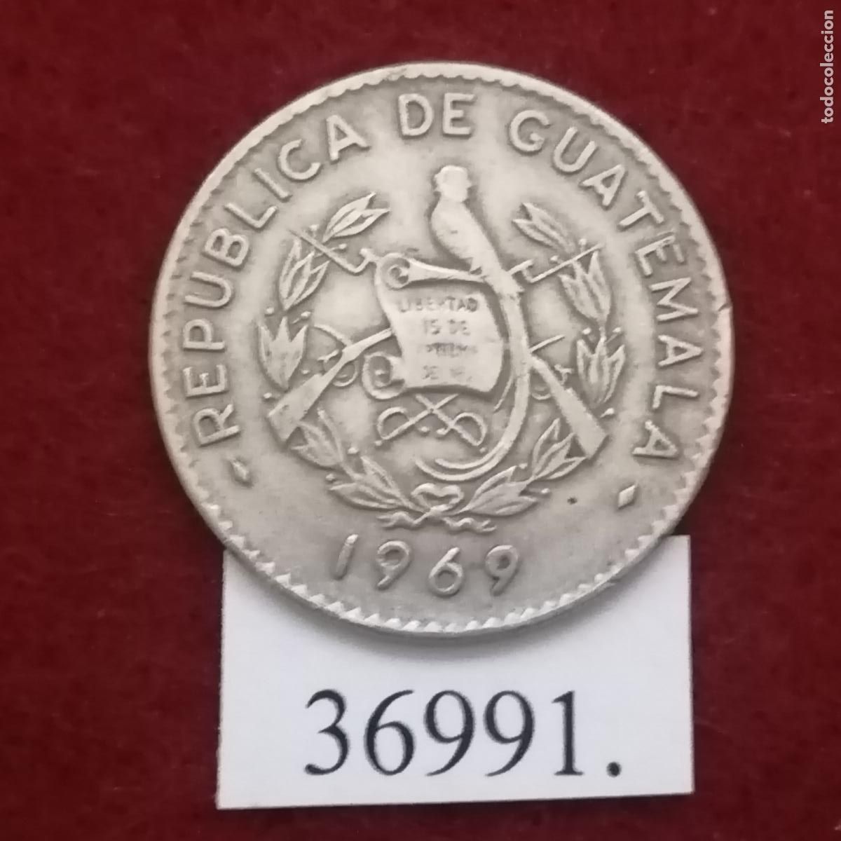 Monedas antiguas de Am&eacute;rica: Guatemala 10 centavos 1969, centimos - Foto 1
