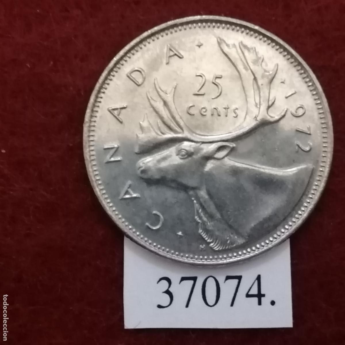 Monedas antiguas de Am&eacute;rica: Canada 25 centimos 1972 - Foto 1