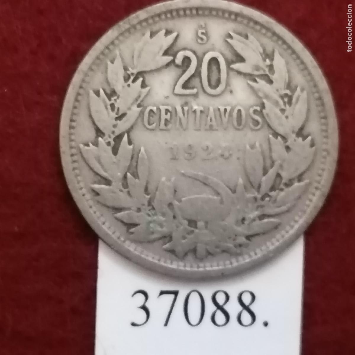Monedas antiguas de Am&eacute;rica: Chile 20 c&eacute;ntimos 1924 - Foto 2