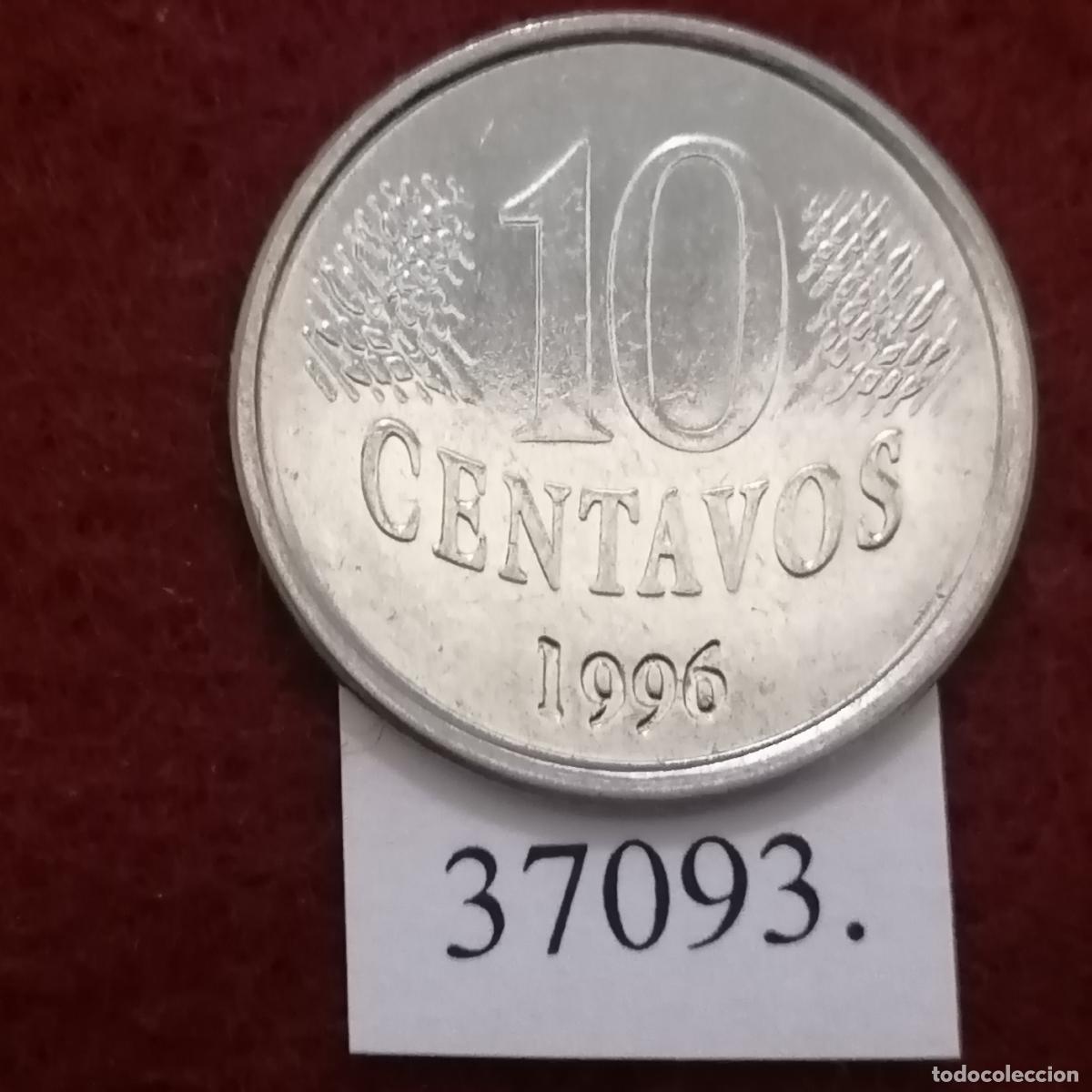 Monedas antiguas de Am&eacute;rica: Brasil 10 centimos 1996, centavos - Foto 2