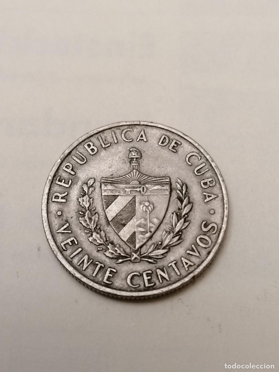 Monedas antiguas de Am&eacute;rica: Moneda ,Cuba, 20 cent , 1968 , MBC - Foto 2