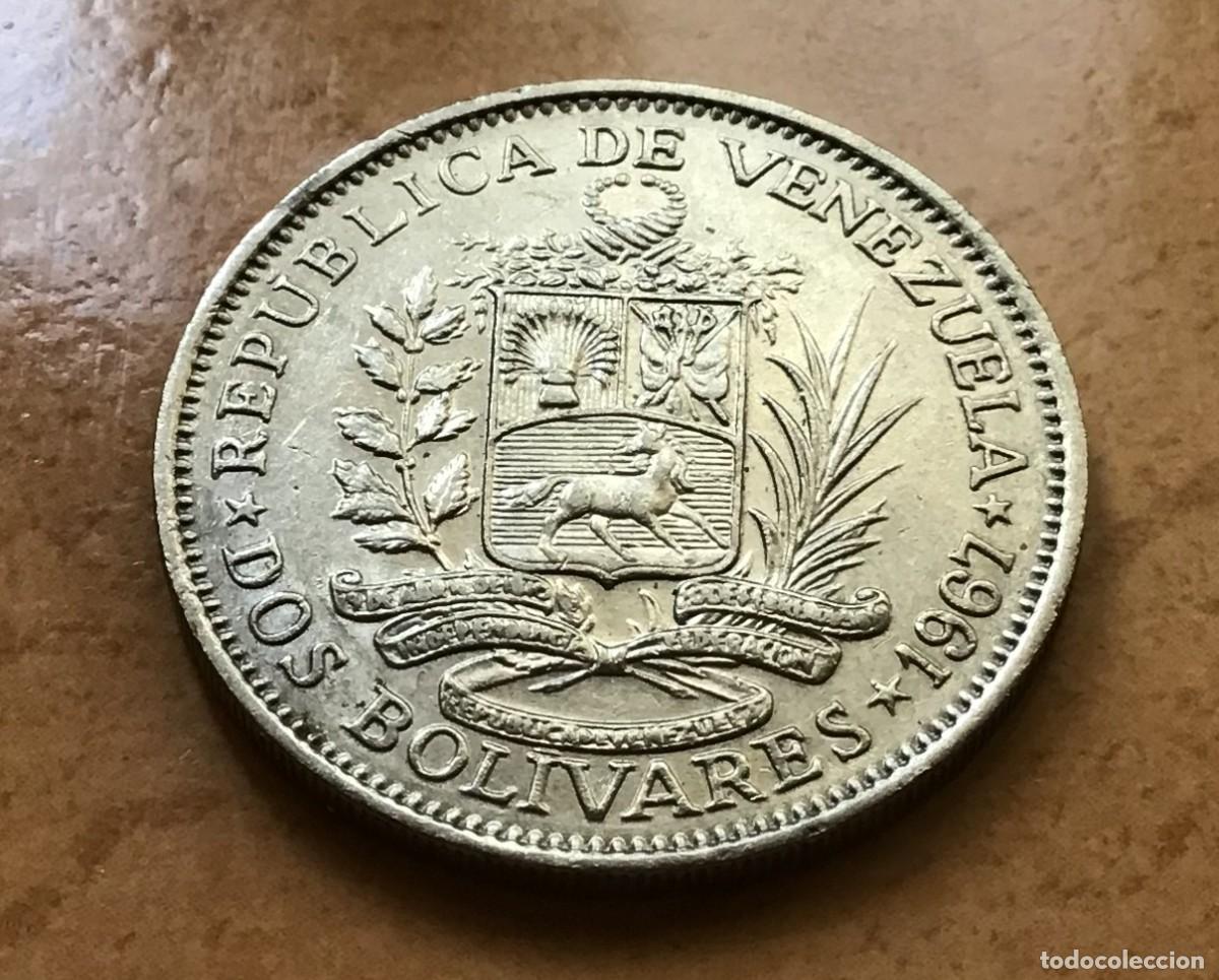 Monedas antiguas de Am&eacute;rica: 2 bol&iacute;vares de Venezuela. A&ntilde;o 1967