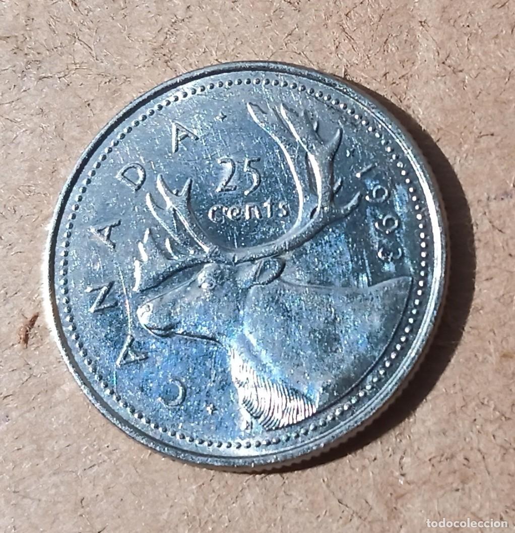 Monedas antiguas de Am&eacute;rica: CANADA - 25 CENTS 1993 BC - Foto 2