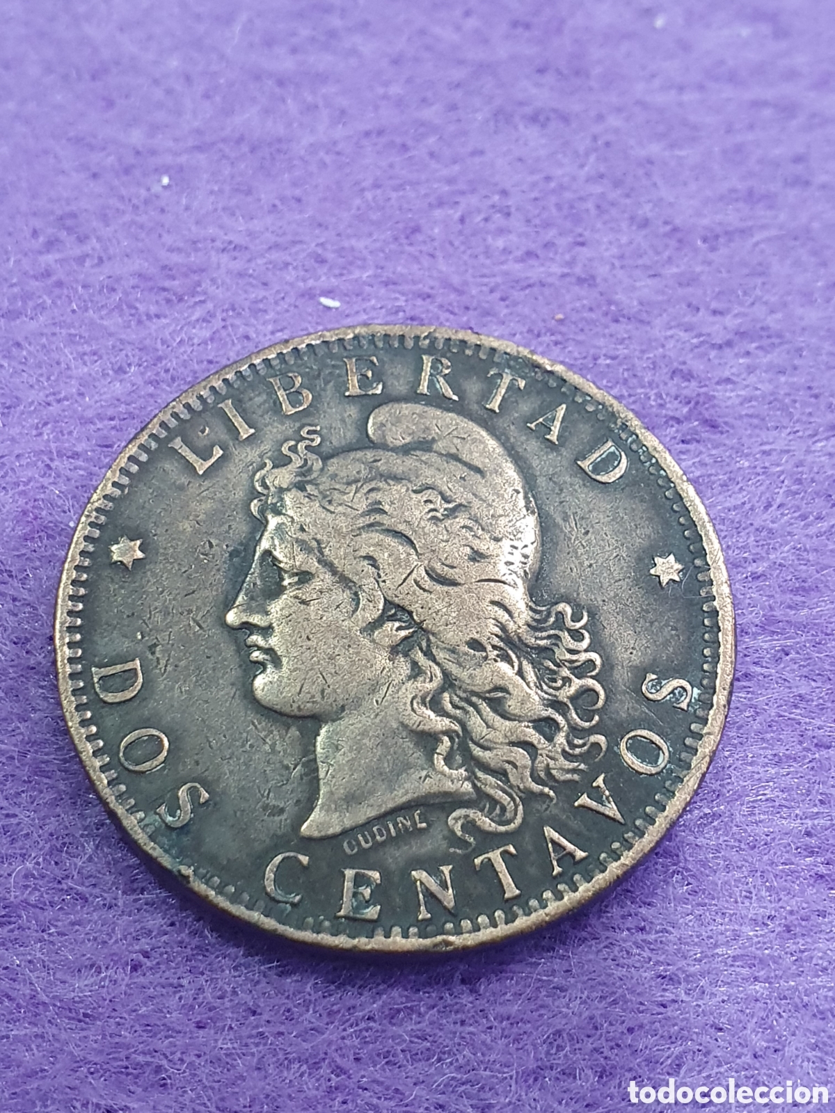 Monedas antiguas de Am&eacute;rica: Argentina. 2 centavos 1890. (L9) - Foto 1