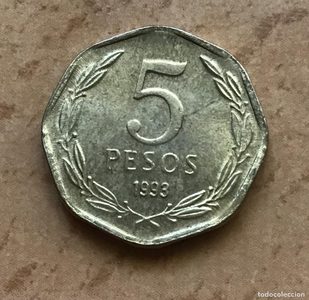 Monedas antiguas de Am&eacute;rica: 5 pesos de Chile. A&ntilde;o 1993 - Foto 1