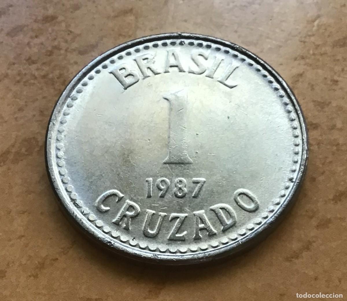 Monedas antiguas de Am&eacute;rica: 1 cruzado de Brasil. A&ntilde;o 1987
