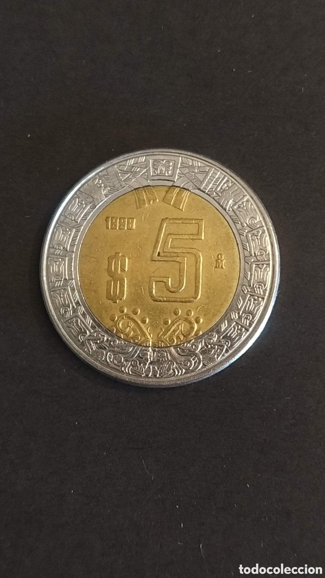 Monedas antiguas de Am&eacute;rica: Cinco pesos M&eacute;xico 1998 - Foto 2