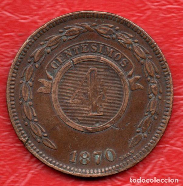 Monedas antiguas de Am&eacute;rica: PARAGUAY - 4 CENTESIMOS 1870 - Foto 2