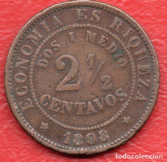 Monedas antiguas de Am&eacute;rica: CHILE - 2 1/2 CENTAVOS 1898 - Foto 2