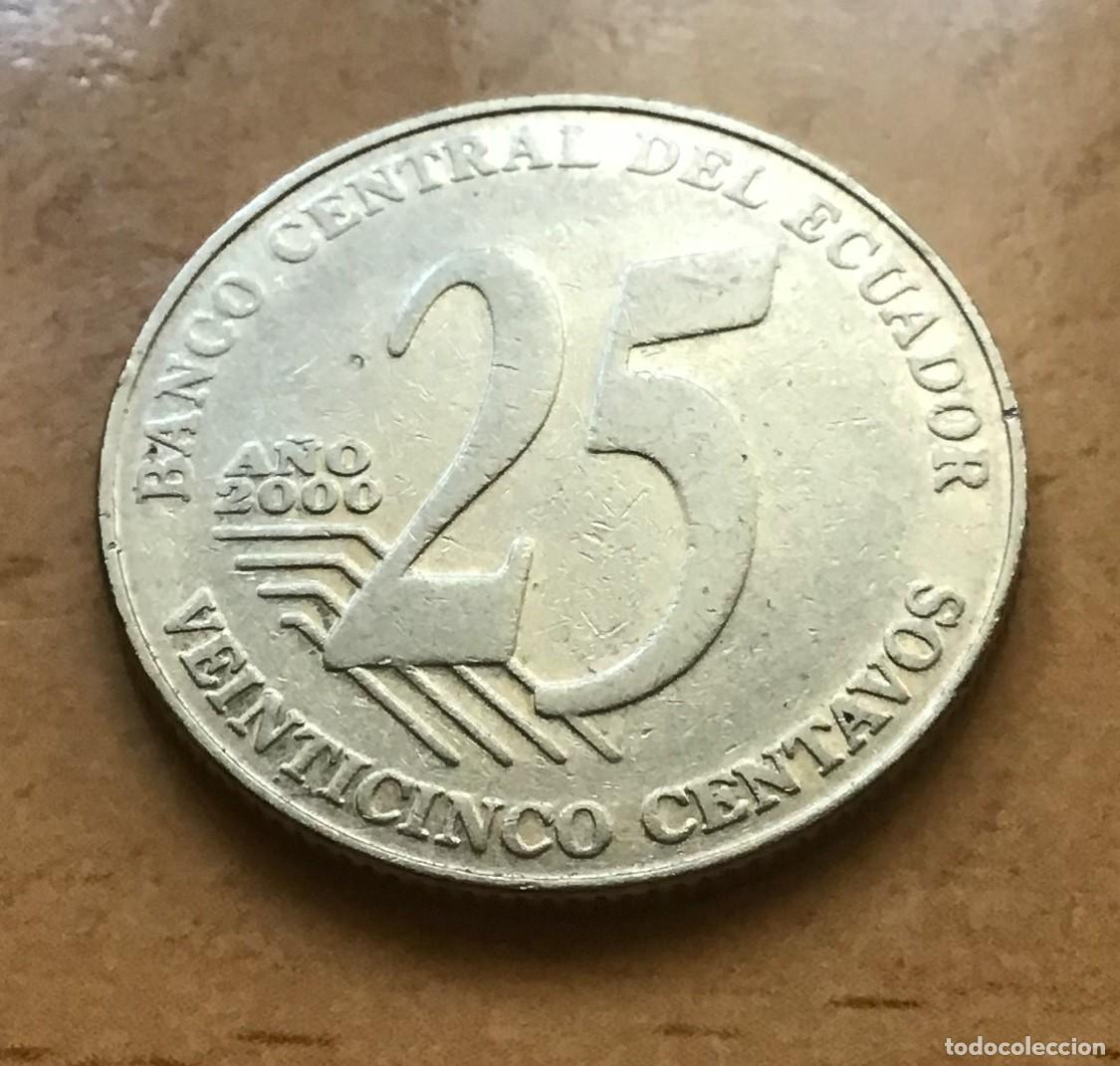 Monedas antiguas de Am&eacute;rica: 25 centavos de Ecuador. A&ntilde;o 2000 - Foto 1