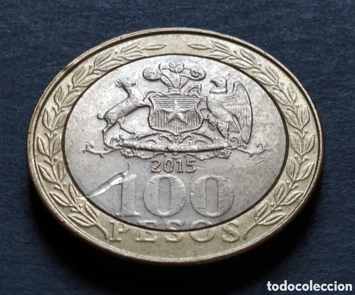Monedas antiguas de Am&eacute;rica: MONEDA - CHILE 100 PESOS 2015 - Foto 3