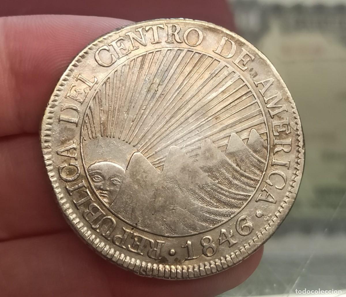 Monedas antiguas de Am&eacute;rica: Rep&uacute;blica Centroam&eacute;rica 8 Reales 1846/2 AE NG Guatemala Km 4 Plata