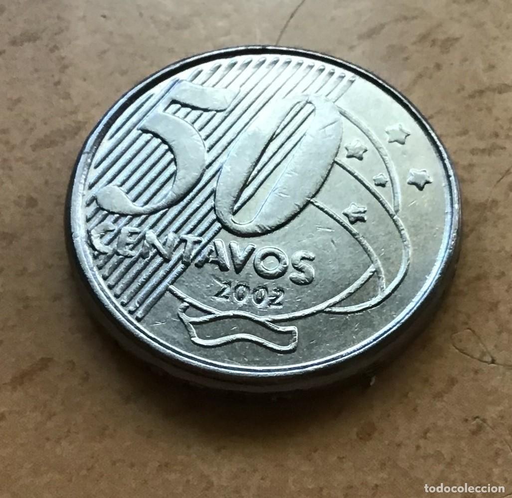 Monedas antiguas de Am&eacute;rica: 50 centavos de Brasil. A&ntilde;o 2002 - Foto 1