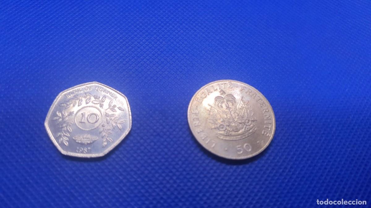Monedas antiguas de Am&eacute;rica: 2 monedas de Uganda y de Hait&iacute; - Foto 2