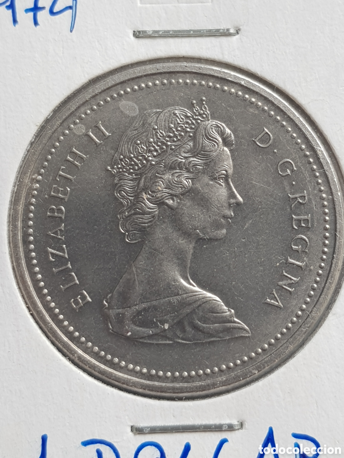 Monedas antiguas de Am&eacute;rica: 1 Dolar 1974 Canad&aacute; Dollar - Foto 3