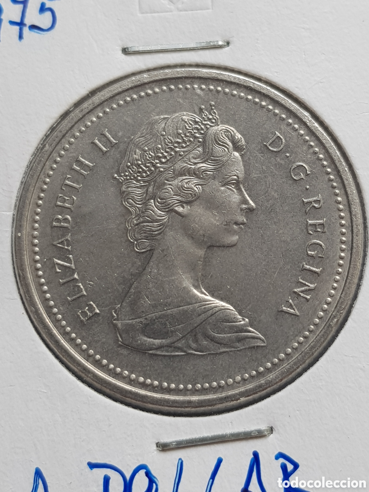 Monedas antiguas de Am&eacute;rica: 1 Dolar 1975 Canad&aacute; Dollar - Foto 3