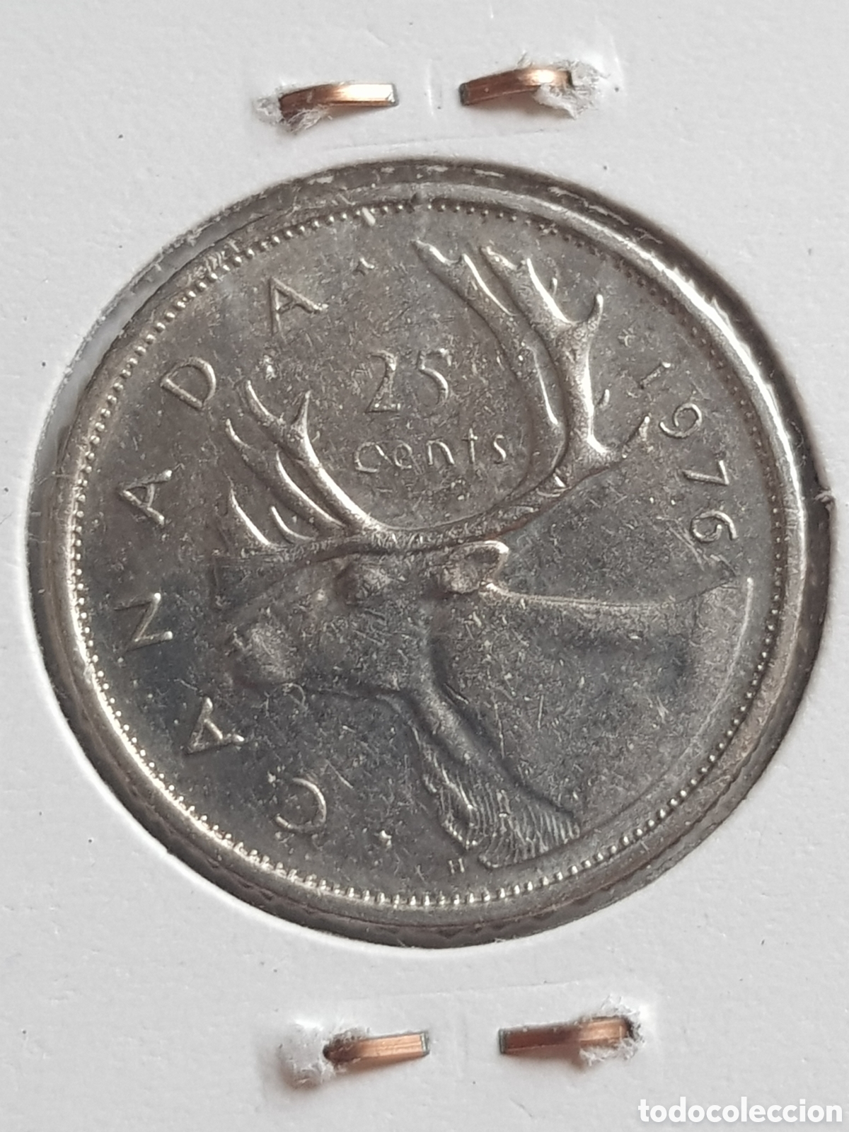 Monedas antiguas de Am&eacute;rica: 25 cents 1976 Canad&aacute; Dollar - Foto 3