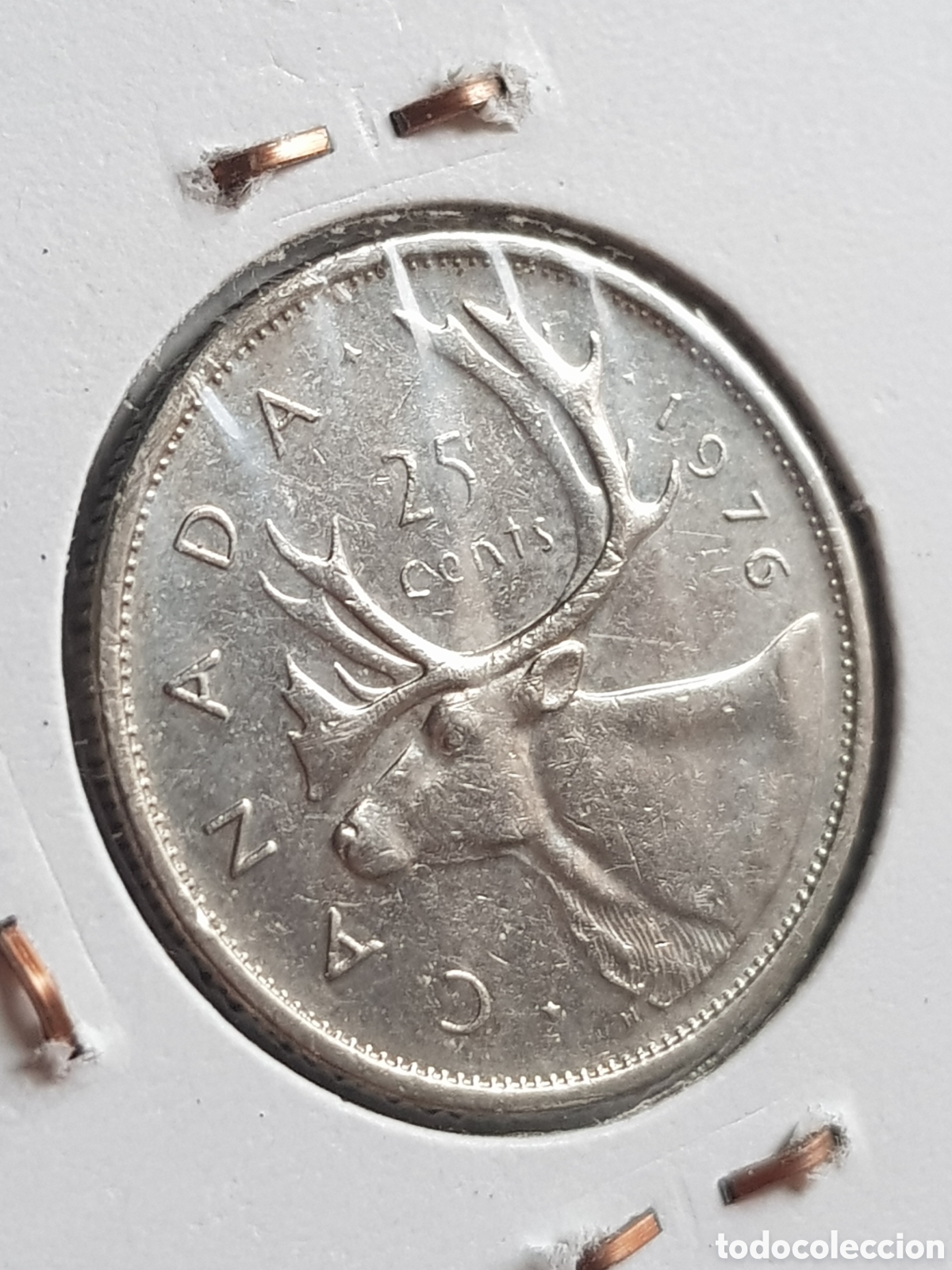 Monedas antiguas de Am&eacute;rica: 25 cents 1976 Canad&aacute; Dollar - Foto 4