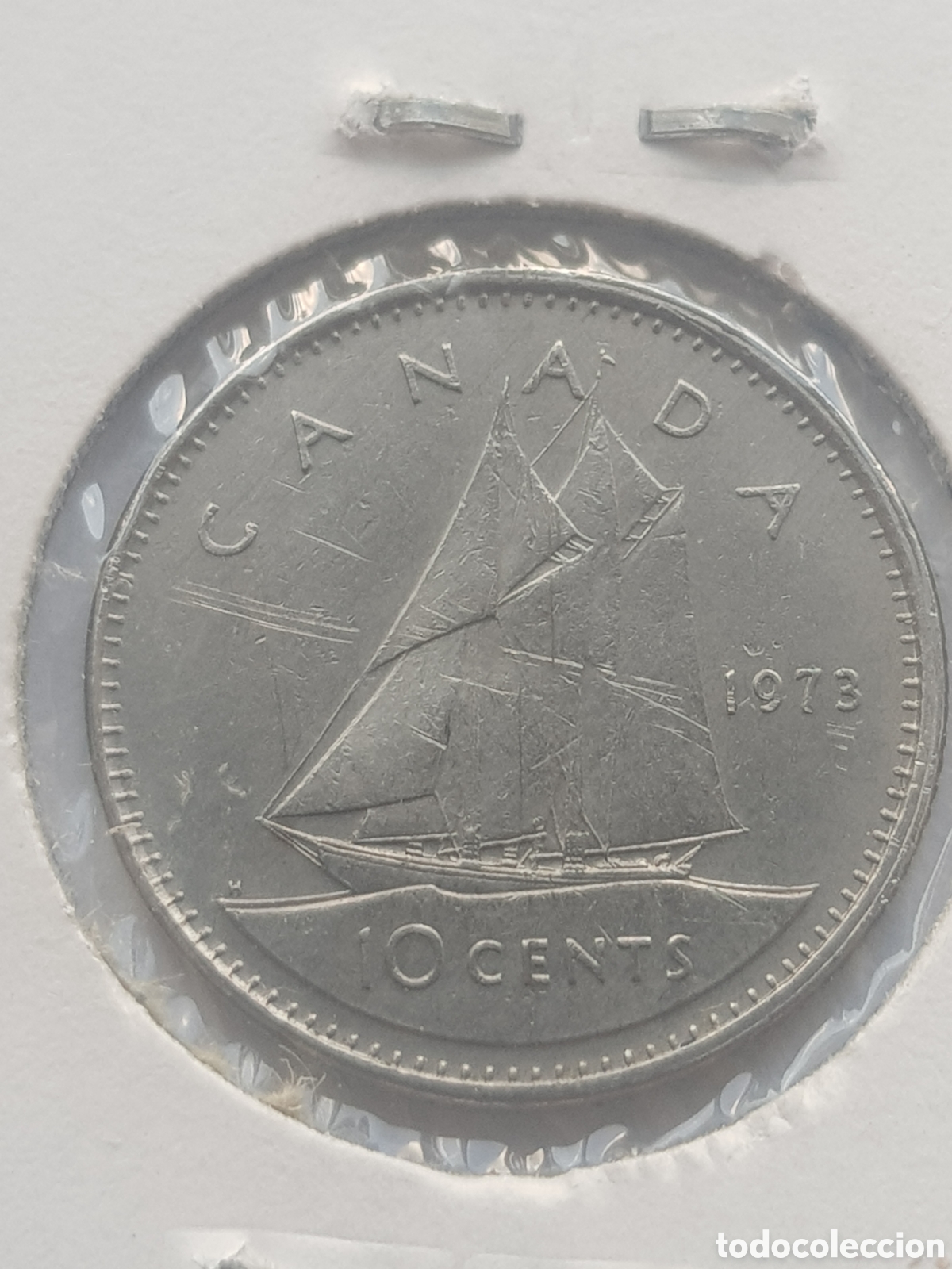 Monedas antiguas de Am&eacute;rica: 10 cents 1973 Canad&aacute; Dollar - Foto 3