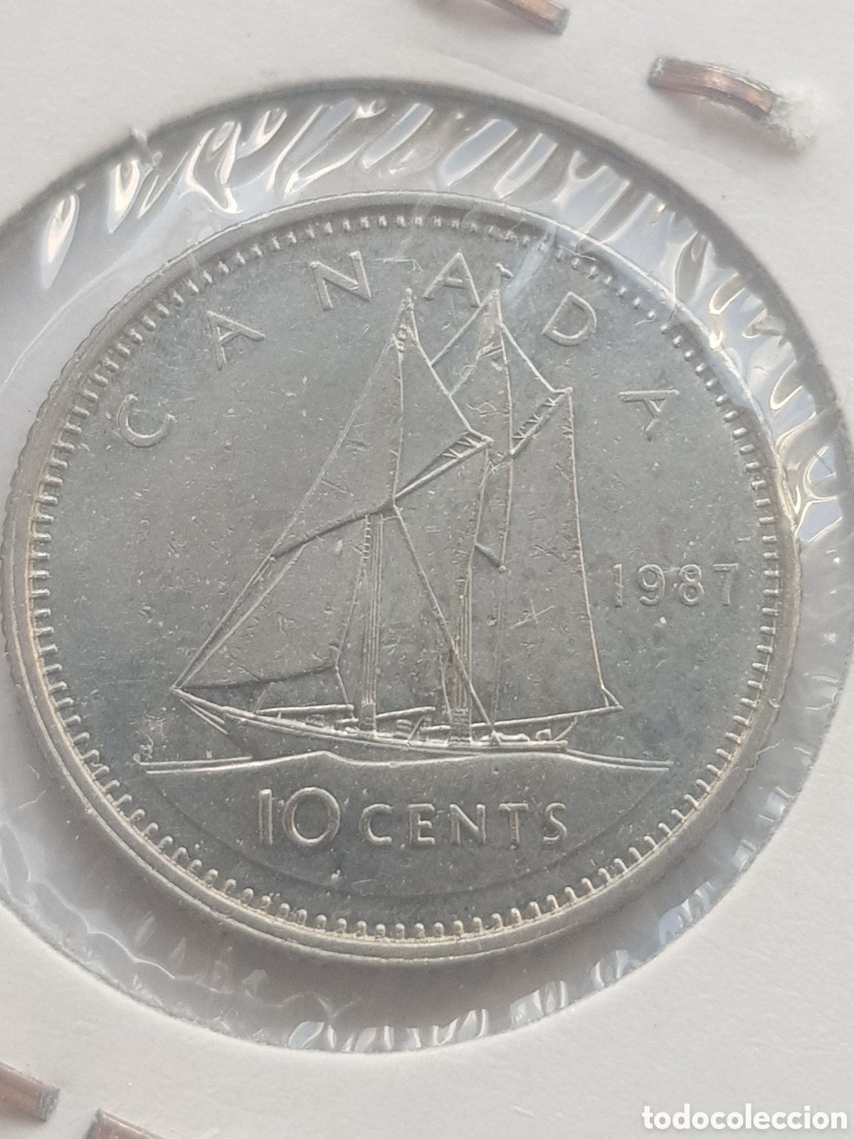 Monedas antiguas de Am&eacute;rica: 10 cents 1987 Canad&aacute; Dollar - Foto 3