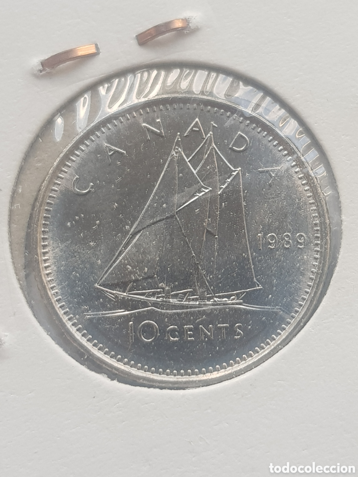 Monedas antiguas de Am&eacute;rica: 10 cents 1989 Canad&aacute; Dollar - Foto 3