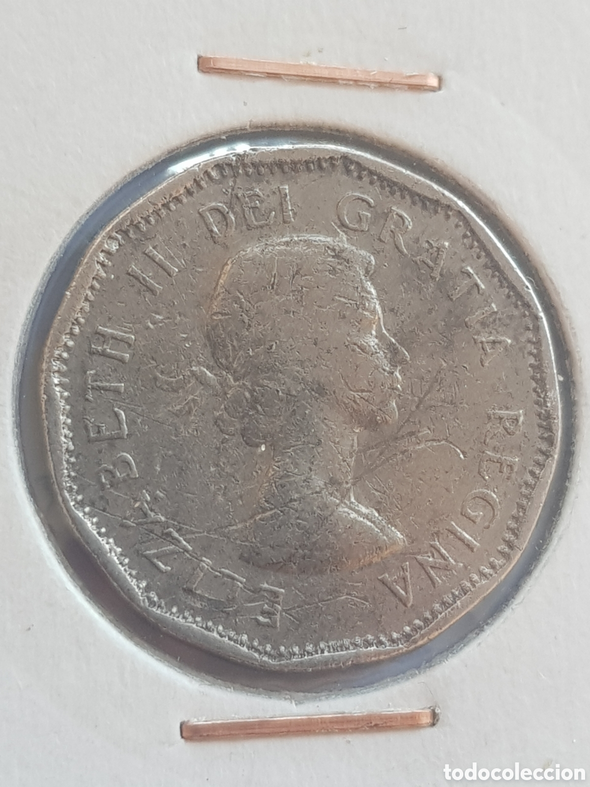Monedas antiguas de Am&eacute;rica: 5 cents 1962 Canad&aacute; Dollar - Foto 2