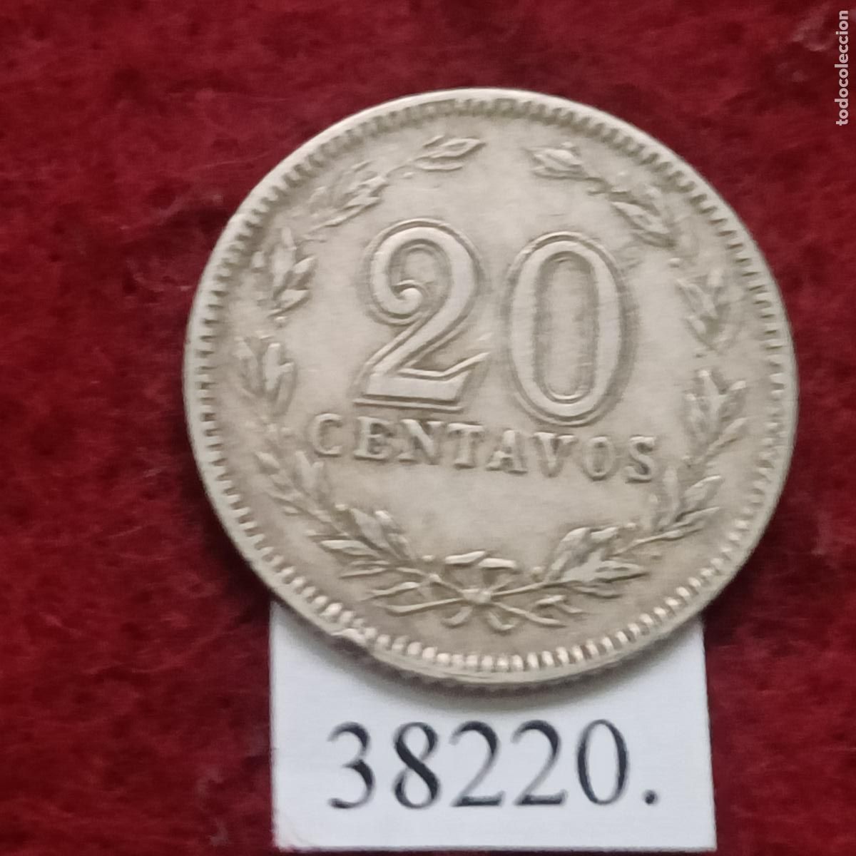 Monedas antiguas de Am&eacute;rica: Argentina 20 centavos 1920, c&eacute;ntimos - Foto 2