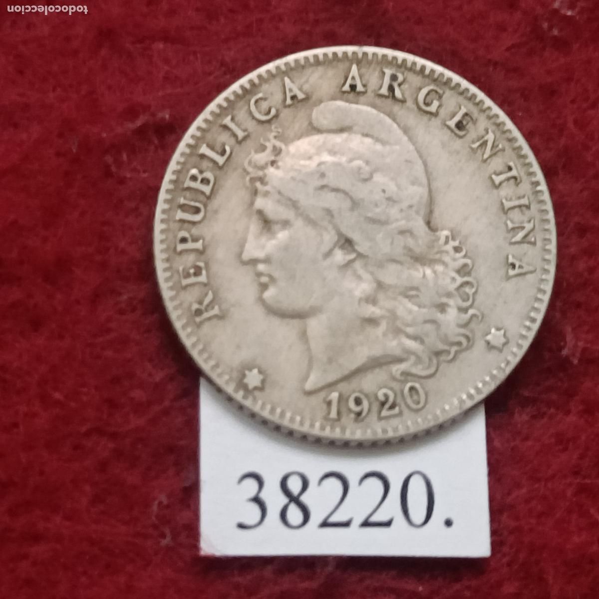 Monedas antiguas de Am&eacute;rica: Argentina 20 centavos 1920, c&eacute;ntimos - Foto 1