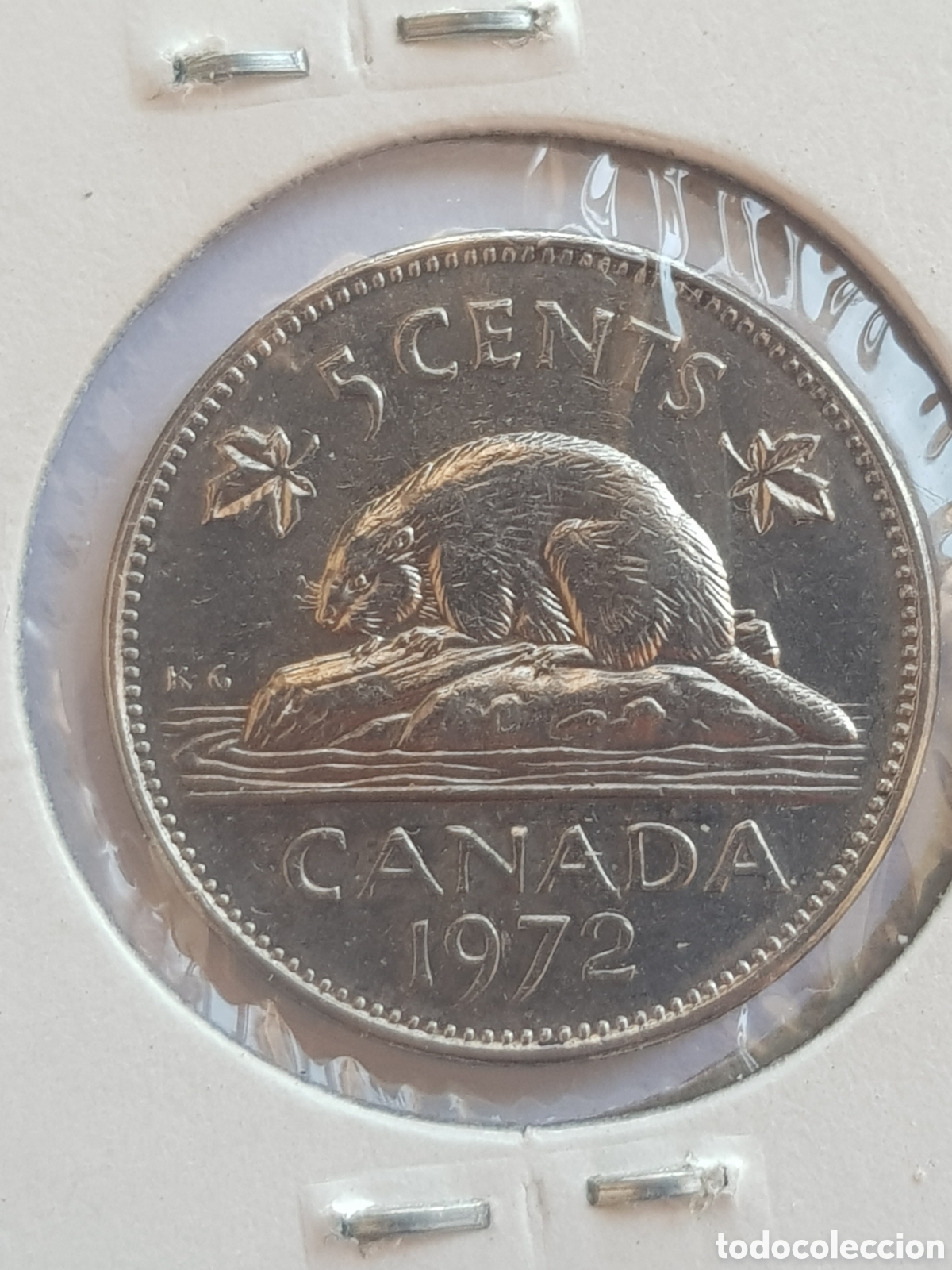 Monedas antiguas de Am&eacute;rica: 5 cents 1972 Canad&aacute; Dollar - Foto 3