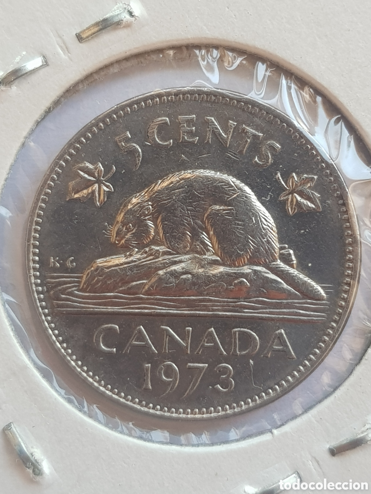 Monedas antiguas de Am&eacute;rica: 5 cents 1973 Canad&aacute; Dollar - Foto 3