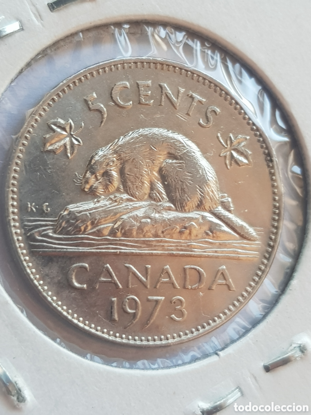 Monedas antiguas de Am&eacute;rica: 5 cents 1973 Canad&aacute; Dollar - Foto 4