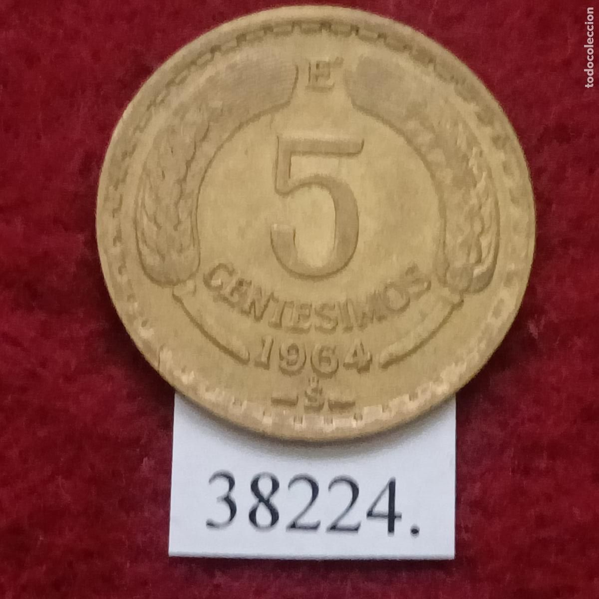 Monedas antiguas de Am&eacute;rica: Chile 5 cent&eacute;simos 1964, c&eacute;ntimos - Foto 2