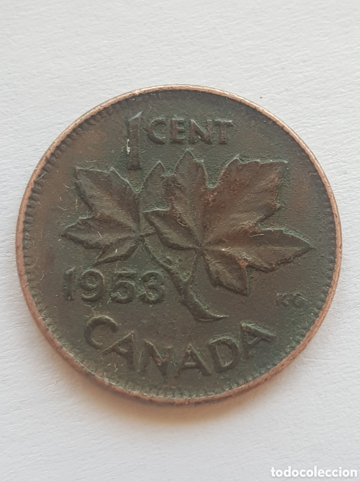 Monedas antiguas de Am&eacute;rica: 1 cent 1953 Canad&aacute; Dollar - Foto 3