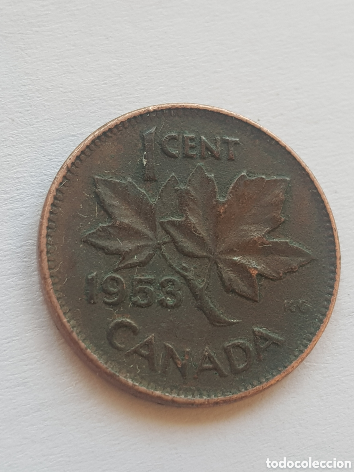 Monedas antiguas de Am&eacute;rica: 1 cent 1953 Canad&aacute; Dollar - Foto 4