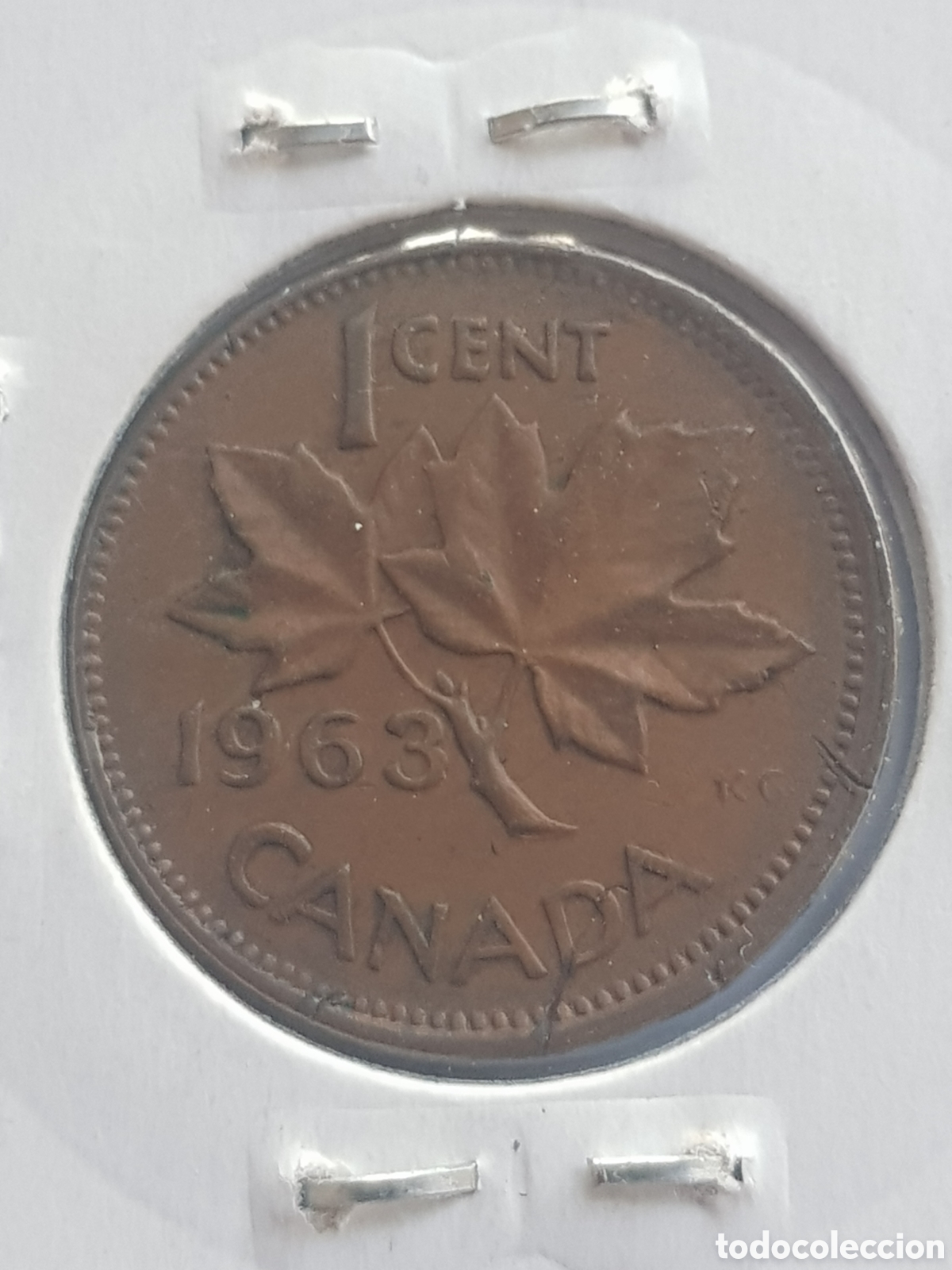 Monedas antiguas de Am&eacute;rica: 1 cent 1963 Canad&aacute; Dollar - Foto 2