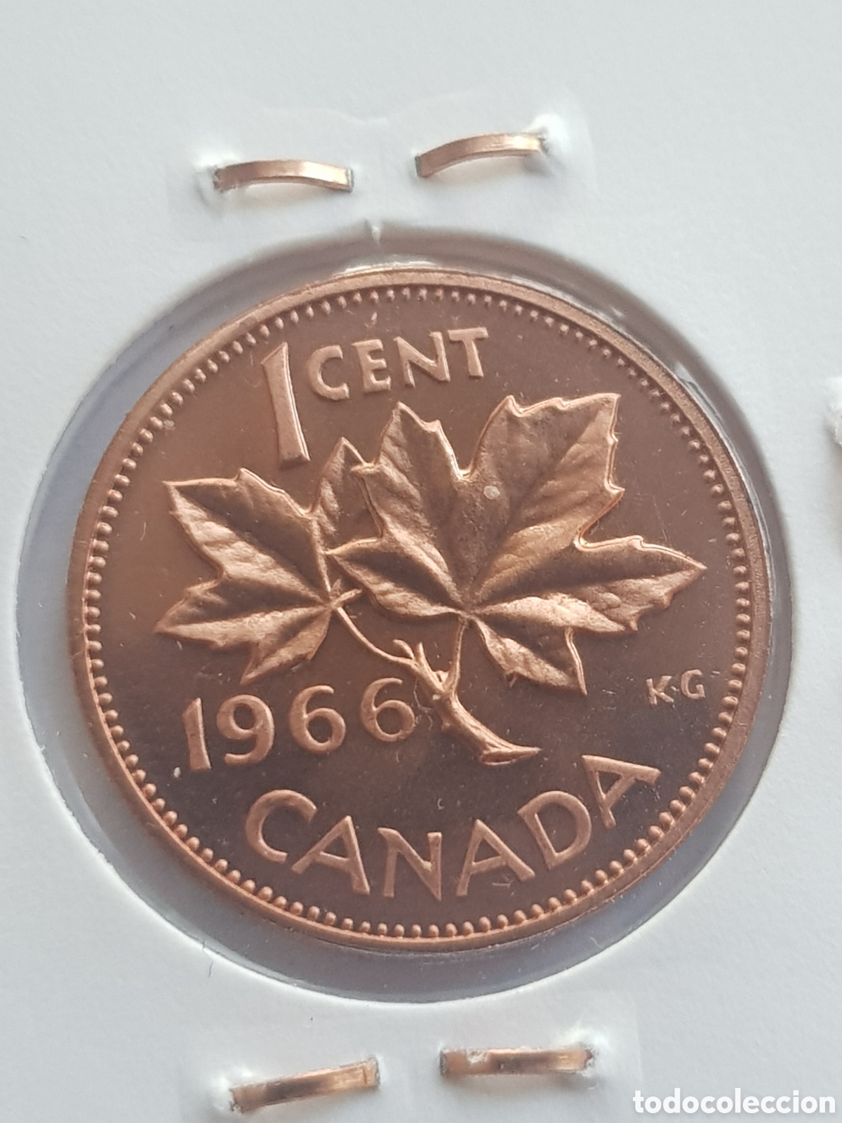 Monedas antiguas de Am&eacute;rica: 1 cent 1966 Canad&aacute; Dollar - Foto 3